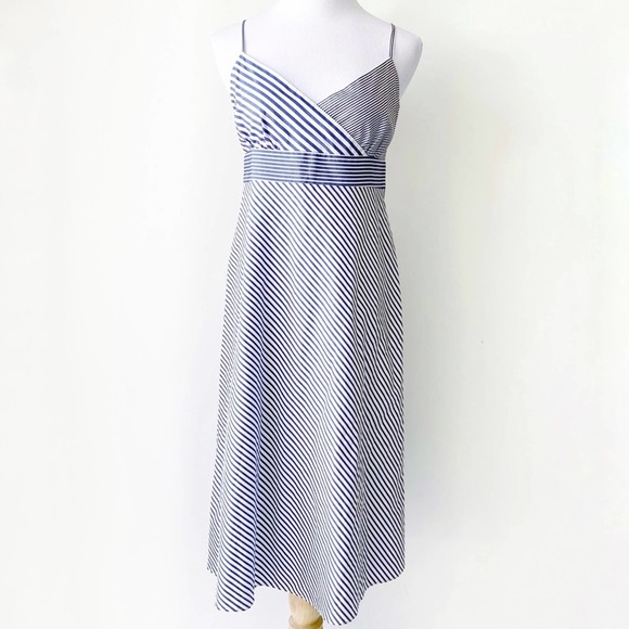 J. Crew Dresses & Skirts - J Crew Blue Striped Spaghetti Strap Sun Dress